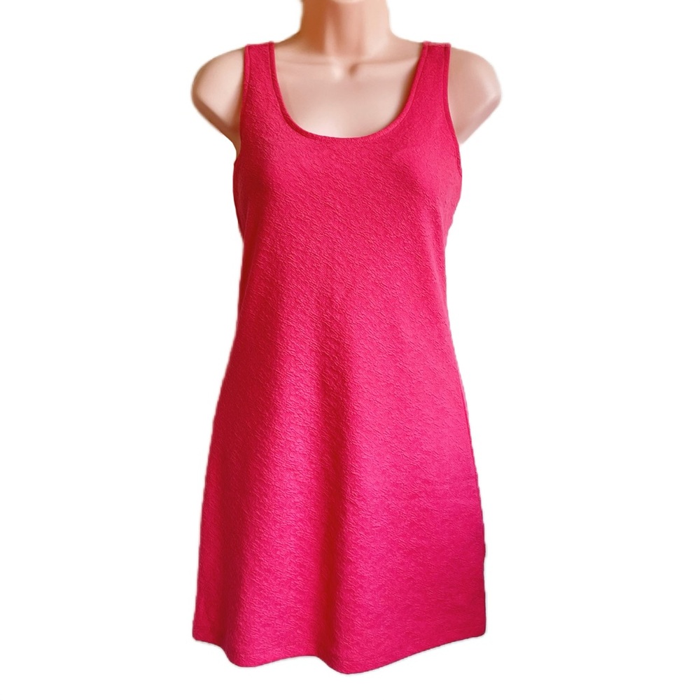 Tank top mini dress watermelon color with rose bud shape zipper slider Medium
